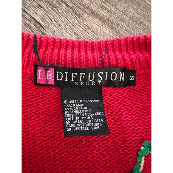 Vintage iB Diffusion Women's Red Long Sleeve Cardigan Sweater Size Small - Picture 9 of 12